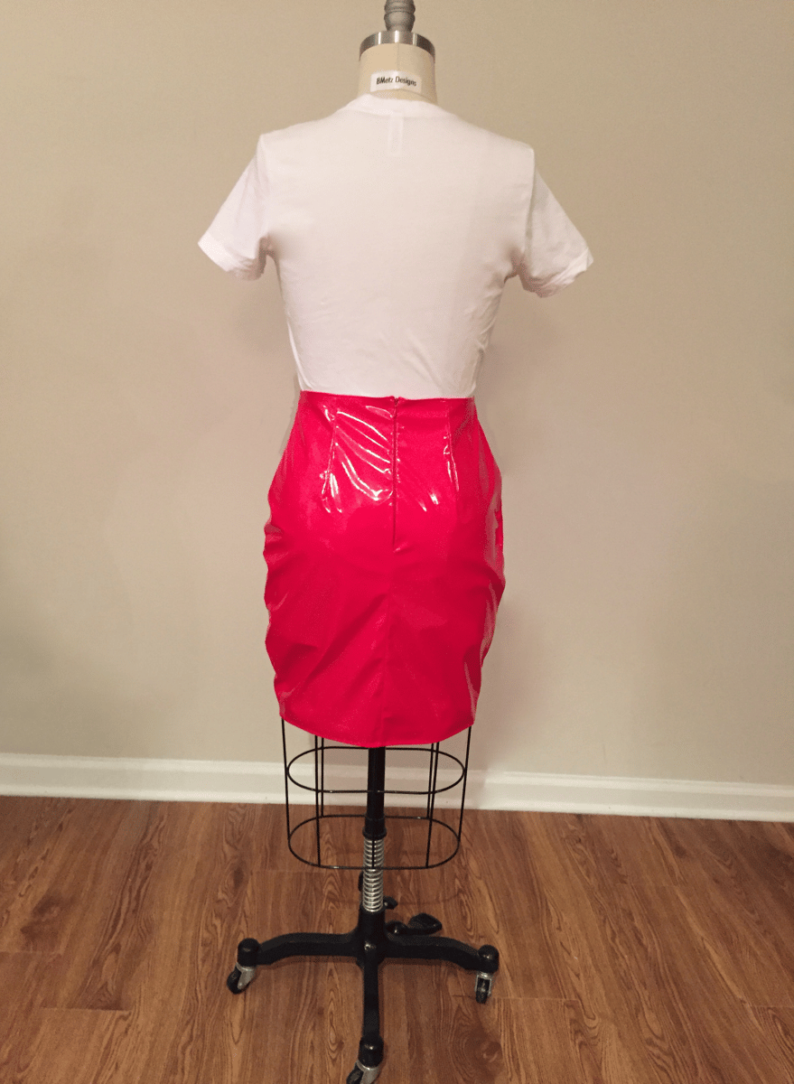 Red patent hot sale leather skirt